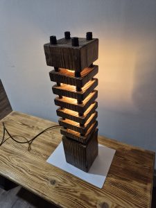 ​Tower Wood & Steel Lamp